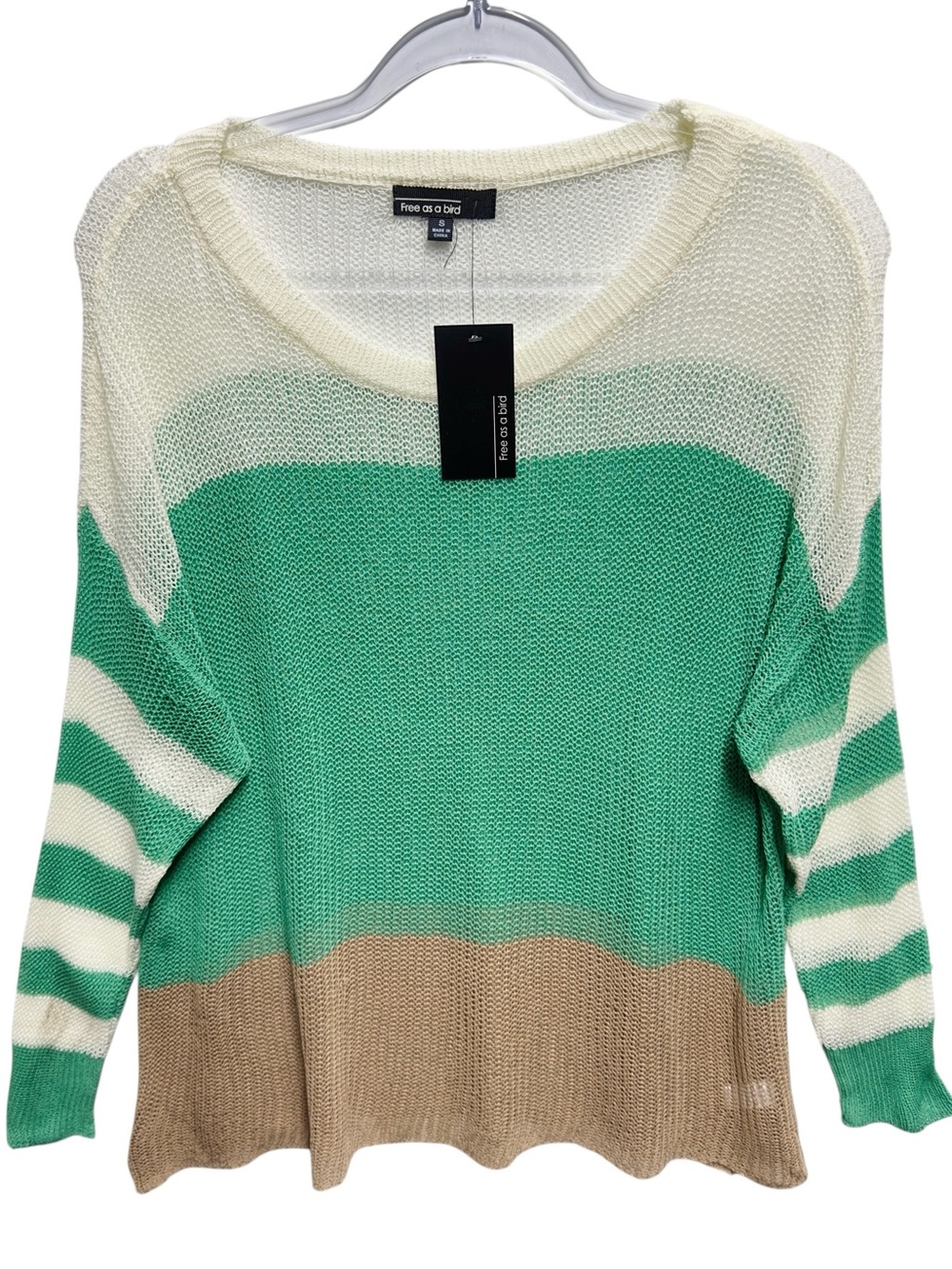 Cotton Rayon Crochet Woven Open Knit Top Sweater Pullover